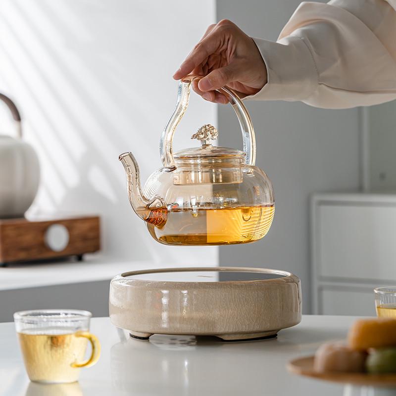 煮茶2024新款高档哥窑电陶炉煮茶器玻璃壶耐高温围炉烧水壶室内