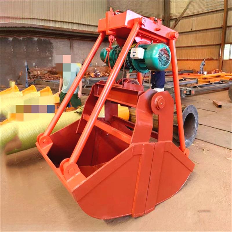 挖掘机伸缩式双开抓斗液压旋转带装卸物料斗贝型斗挖机贝壳斗