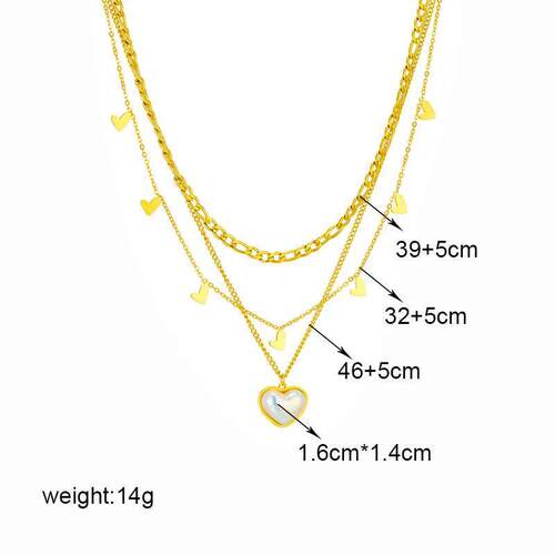 316L Stainless Steel Heart Pearl Eye Butterfly Pendant Neckl