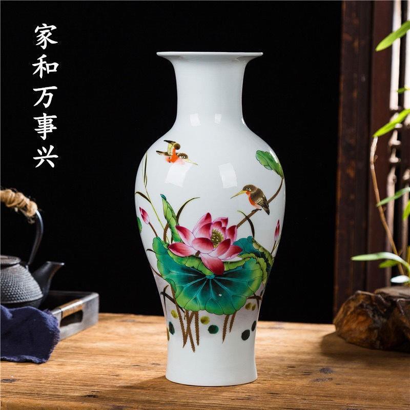景德镇陶瓷器办公室花瓶摆件家居装饰品新中式酒柜客厅博古架工艺
