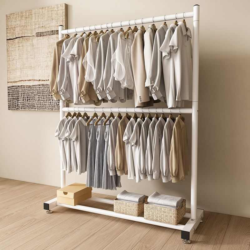 晒衣服折叠阳台晾衣架双层宿舍简易卧室架子挂衣架出租屋落地式