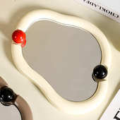 中古奶油风云朵梳妆镜高颜值法式 饰摆件 化妆镜子梳妆台卧室桌面装