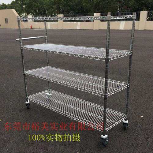 源头厂家不锈钢色线网推车镀铬配货周转车防静电捡货车拣货车