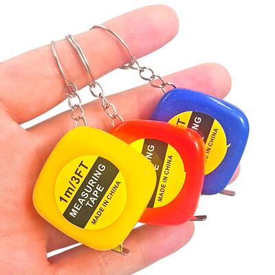 Mini 1 Meter Retractable Tape Measure Keychain Square Small