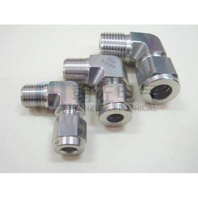 3分不锈钢316L卡套弯头终端研磨ZG3/8锥螺纹硬管快装免焊耐腐推荐