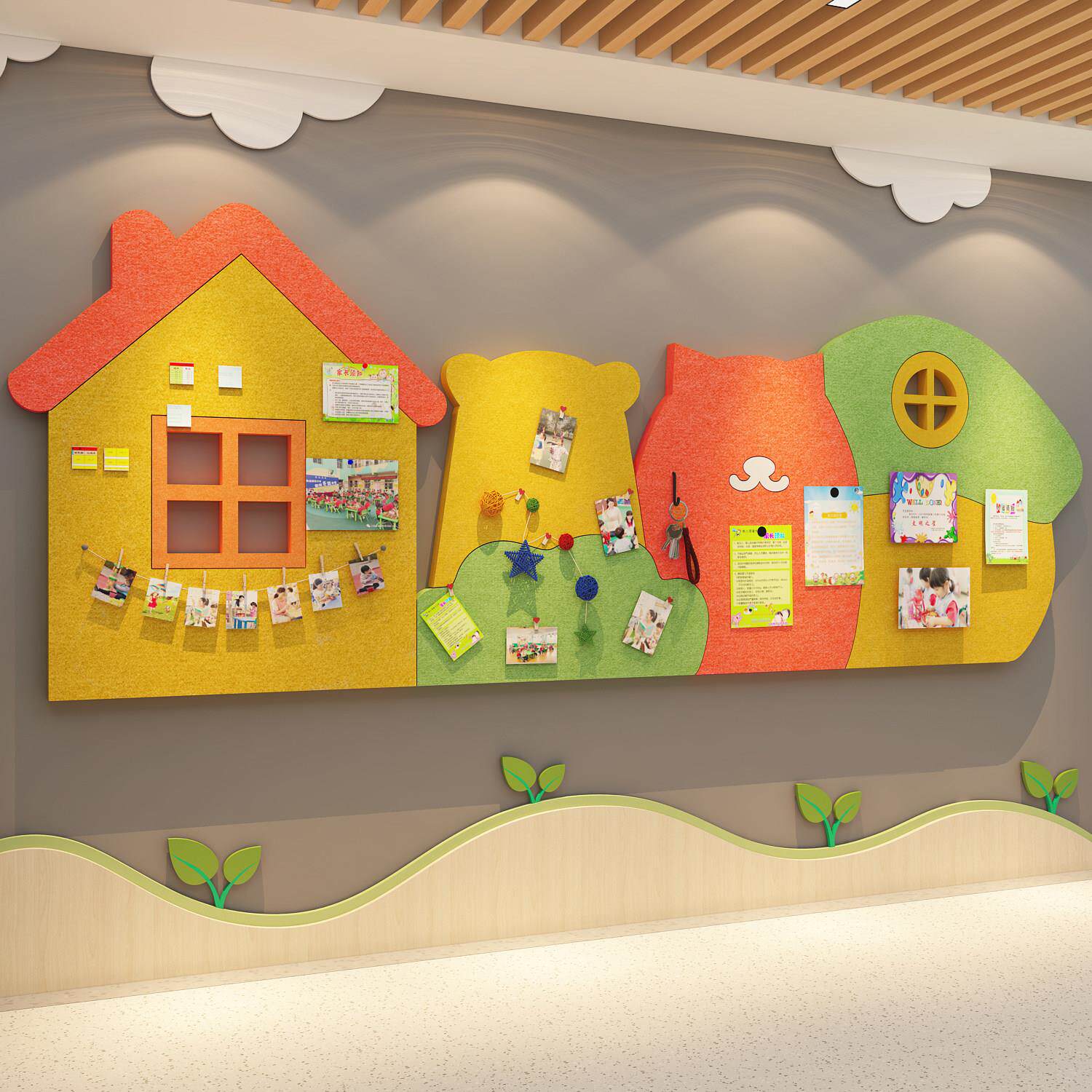 毛毡贴面照片幼儿园中形象墙装饰环保创作主题成品护理班机构精品