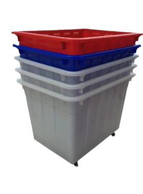 大号60箱0升白塑色轮周转箱加带厚服装厂收纳快递中BYC转胶筐料水