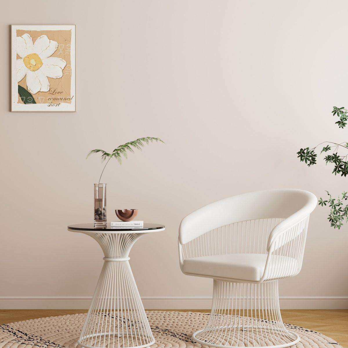 奶油网红现代轻奢休闲沙发椅桌椅简约单人茶几阳台洽谈组合三件套