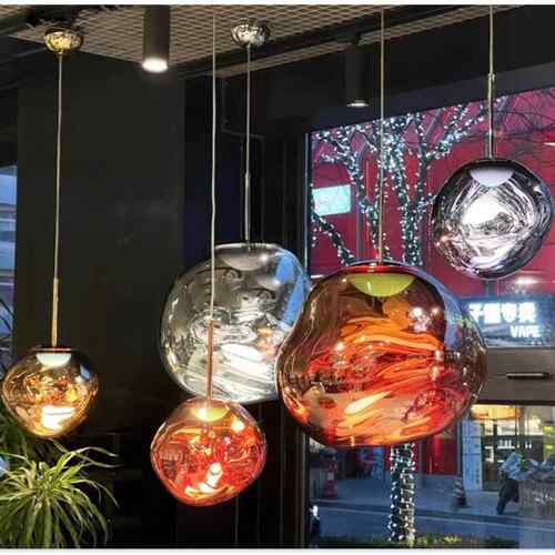 餐厅灯熔岩吊灯客厅中空挑高loft复式楼梯间酒店工程中山古镇灯具