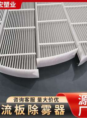 PP折W流板净化型带钩塔形除雾器PCP水雾分离设备喷淋STR塔收水器