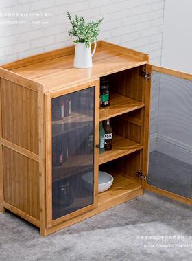 放碗柜家用厨房收纳柜子置物架储物餐边柜透气菜柜简易实木碗橱柜