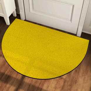 半圆形地垫进门入户门口垫室外防滑除尘蹭土丝圈脚垫子金黄色地毯