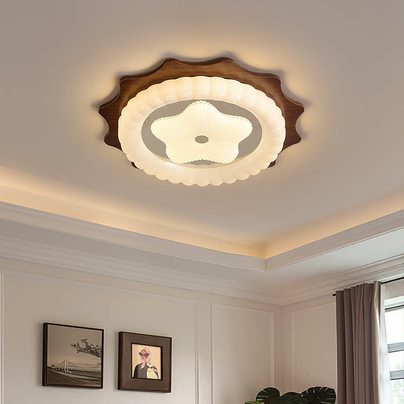 法式奶油简约复古卧室吸顶灯侘寂风创意设计师艺术餐厅吧台护眼灯