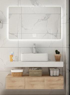 轻奢浴柜组洗套装现代简约卫FRT生间手池合洗脸厕所洗漱台上盆酒