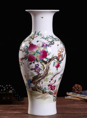 高档毛掸收纳瓶插鸡毛掸子的花瓶陶瓷器家居装品子摆件鸡插花干饰