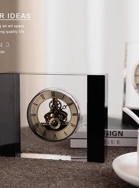 卧室时钟床头钟中银芯古风法式玄关家用高级装饰摆件客厅书桌座钟