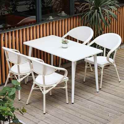 户外桌椅合庭院室外水防晒休闲椅露露台外摆天餐24223-1桌花园餐桌防组椅