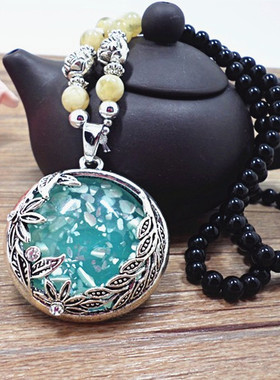 水滴项链西米翡翠复古文艺项链