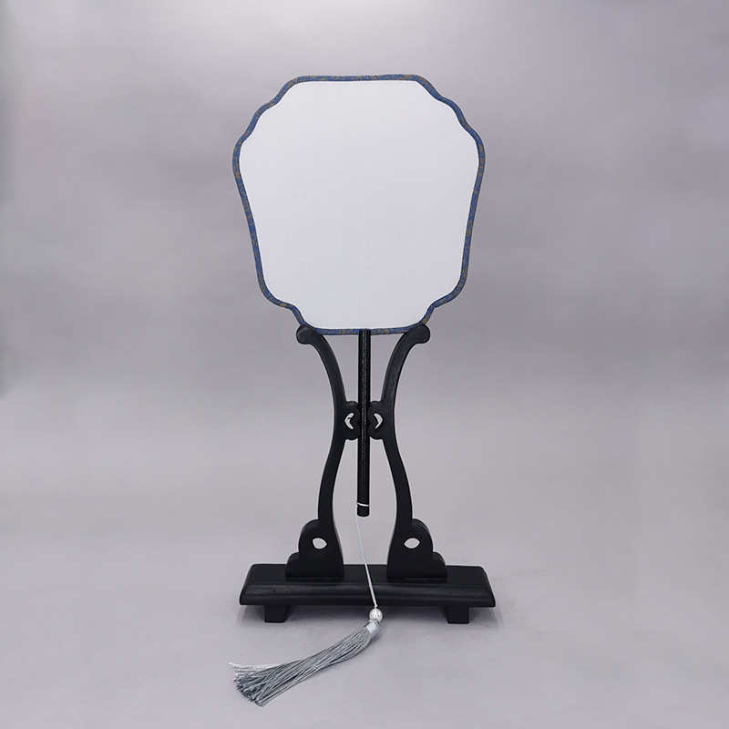 平头凤冠团扇空白扇绘画扇手工扇diy材料diy扇国画扇空白团扇涂色