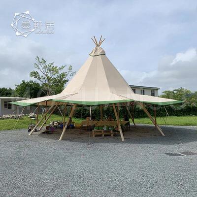 72人户外露营基地印第安纳活动帐篷tipi招待大厅度假村金字塔篷房