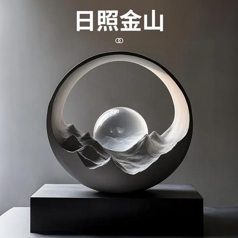 跨境热卖厂家直发轻奢设计感桌面客厅卧室酒架电视柜树脂工艺摆件