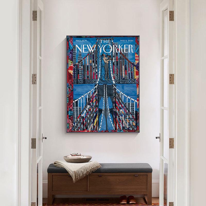 纽约客杂志NEWYORTER海报装饰画客厅电视柜上餐厅挂画后现代壁画
