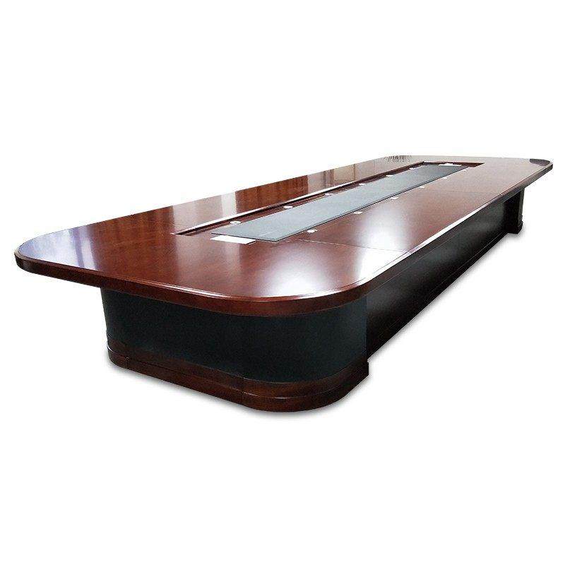 高档大型实木会议桌长桌办公桌子长方形会议室椭圆形洽谈桌椅组合