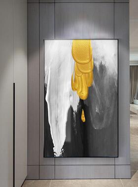 新款直销晶瓷玄关画北欧金色抽象沙发背景墙装饰画 入户过道玄关