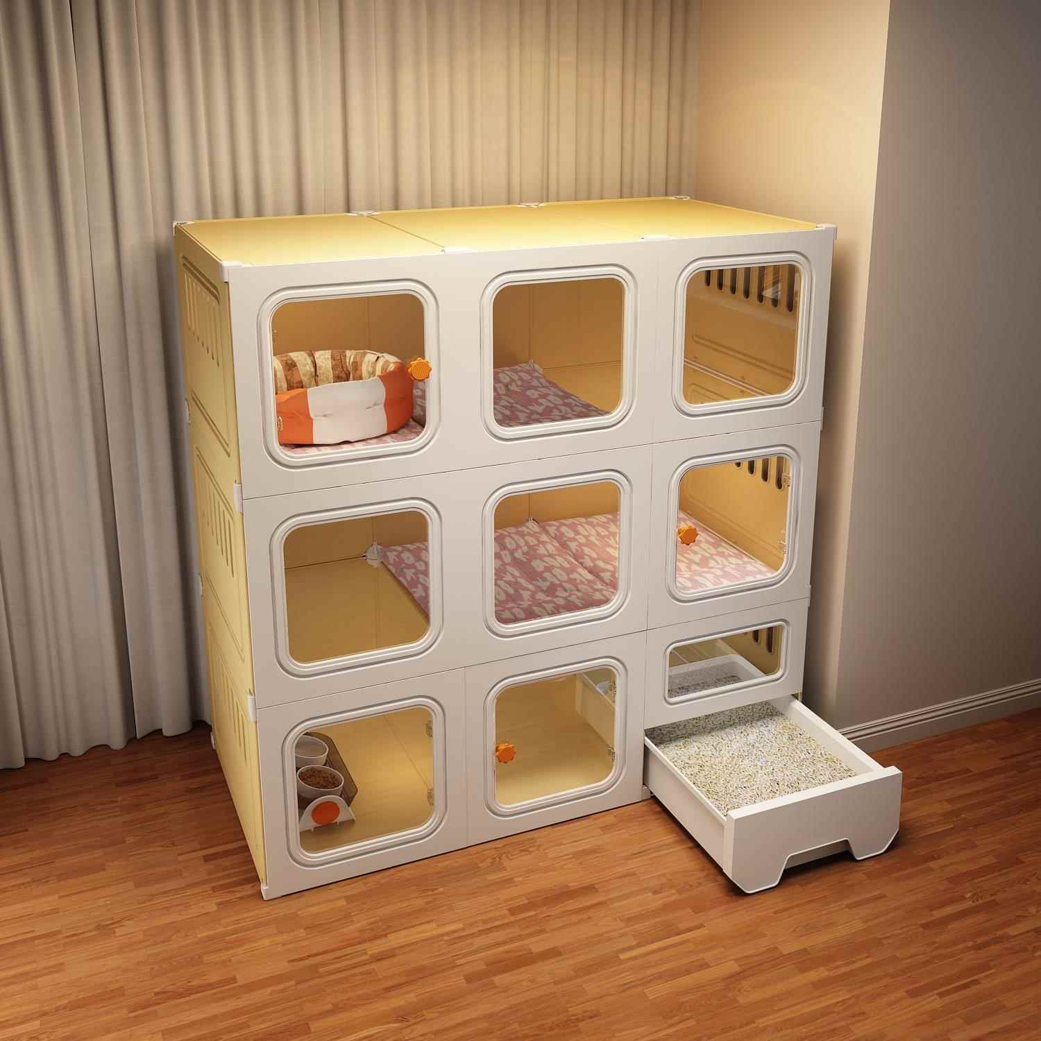 高档猫笼子猫砂盆咪一猫猫厕猫别墅猫窝体猫舍猫屋家用室内不占地