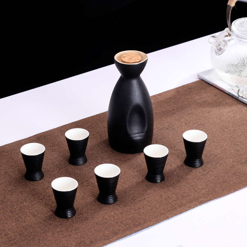 复古代酒壶烫酒器家用白酒清酒杯日式煮酒壶分酒器带半斤粗陶酒具