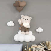 熊浮雕墙挂画沙发卡通立体房背景壁饰客厅壁挂儿童卧室装 饰品床头