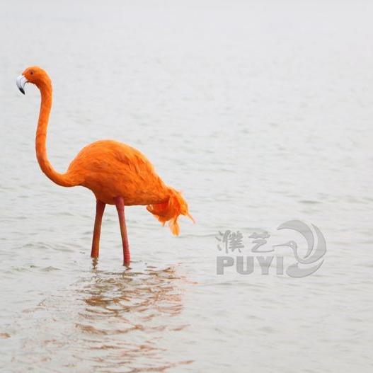 新款仿真火烈鸟饰摆羽毛工艺件品BWL橱窗摄影道具装动景观花园羽