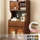 2025新款 餐边柜靠墙一体储物柜客厅酒柜中古风茶水柜子实木咖啡柜