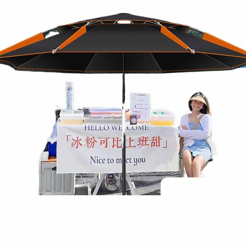 钓鱼万向新款户外遮阳伞遮阳加厚摆摊黑胶防晒防雨暴雨钓伞无可以
