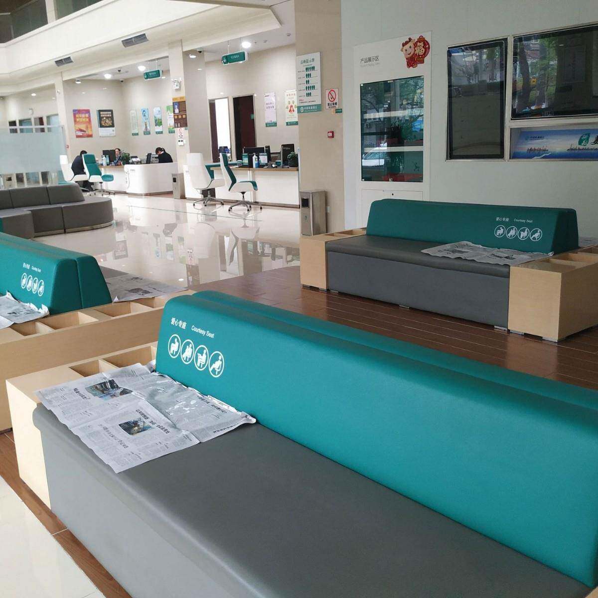 农业银行工商银行大厅等候区会客区接待区排号区多人卡座沙发