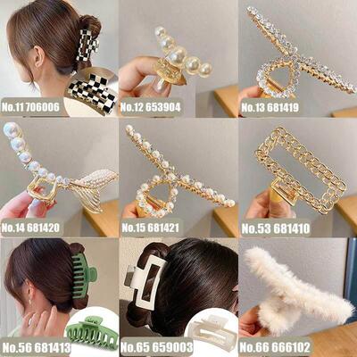 Pearl Hair Claw Set Clip for Women Gold Silver Hairpins