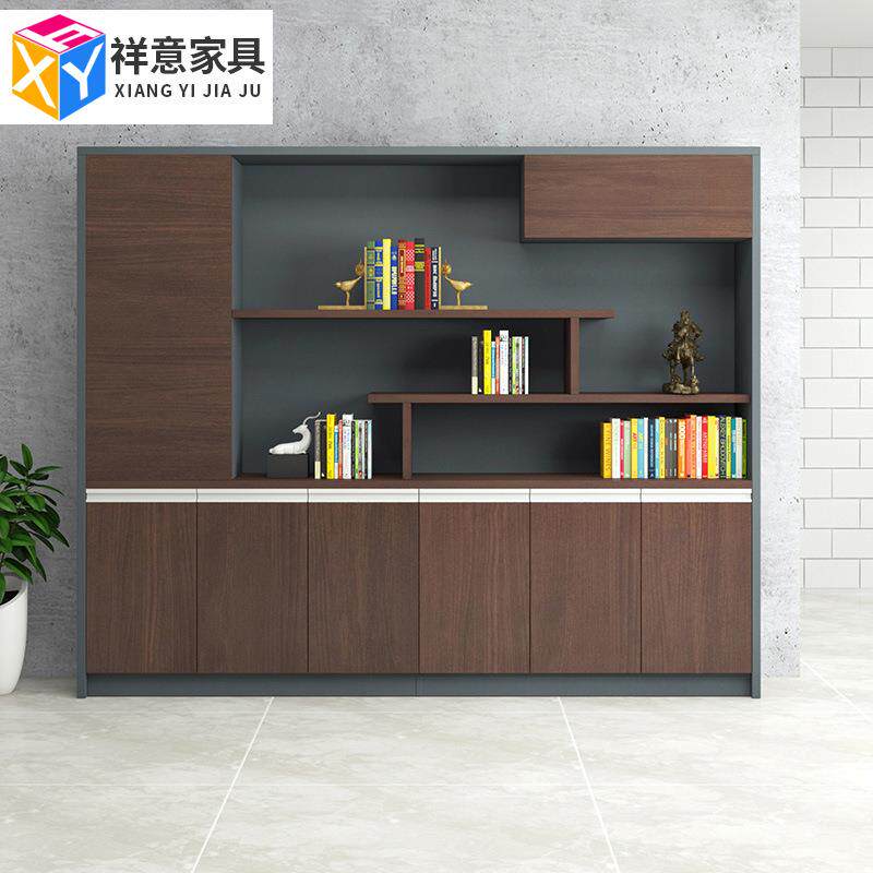 办公文件柜六门书柜组合板式落地办公柜资料柜储物柜办公家具