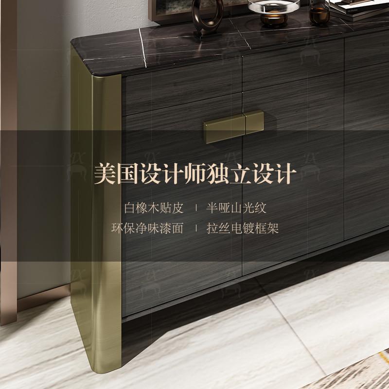 后现代门厅装饰柜别墅极简鞋柜鞋柜轻奢入户隔断柜意式实木玄关柜