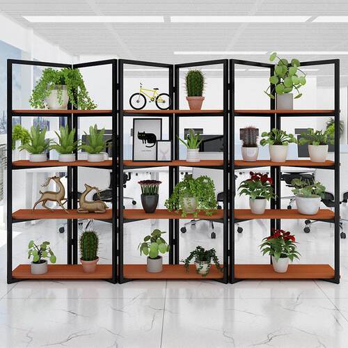 铁艺屏风简约现隔断置物架公室装饰创意餐厅客厅玄关落地花架