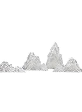 现代轻奢树脂摆件透明假山装饰雕塑酒店售楼处样板间桌面工艺术品