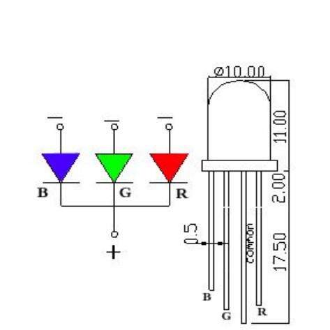 f10全彩灯珠10mmRGB红绿蓝共阳共阴雾状透明聚光直插式led灯珠