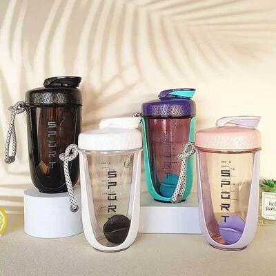 600ML Blender Shaker Bottle with Plastic Whisk Ball BPA Free