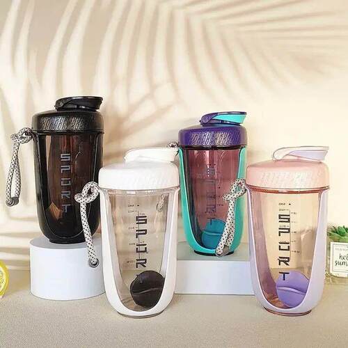 600ML Blender Shaker Bottle with Plastic Whisk Ball BPA Free