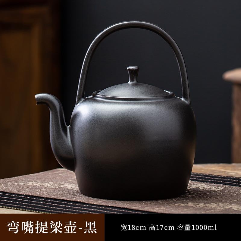 围炉煮茶陶瓷养生壶提梁侧把大号容量适用电陶炉炭炉可干烧煮茶器