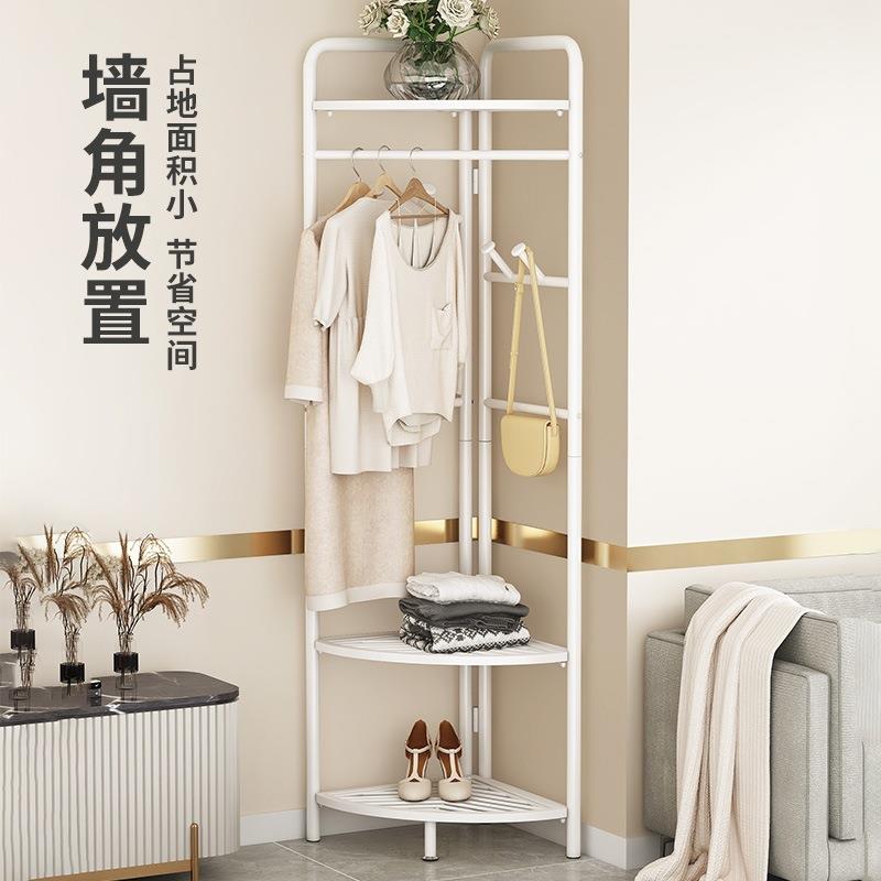家用奢F975JJ89转角挂架卧室内落地简易衣架墙角晾衣轻服衣大衣收