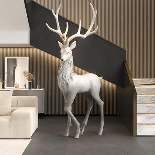 轻奢麋鹿客厅大型落地摆件电视柜旁边家居装 饰品乔迁新居开业送礼