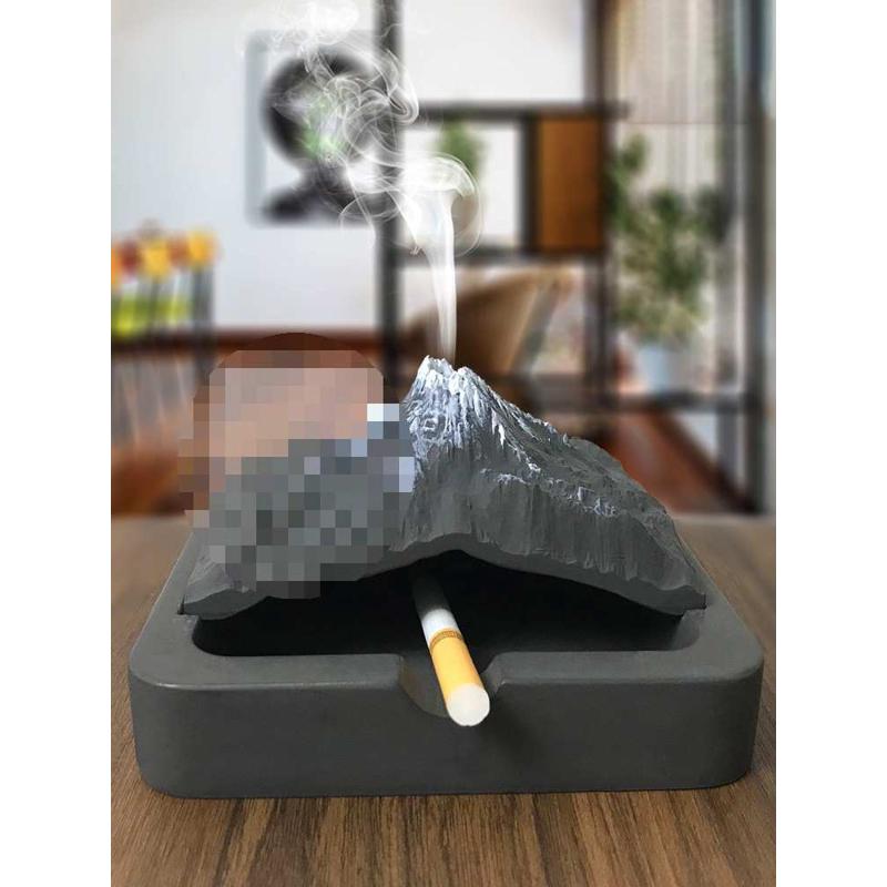 网红烟灰缸感美式轻奢创意家用客厅带盖防飞灰装饰摆件节日礼