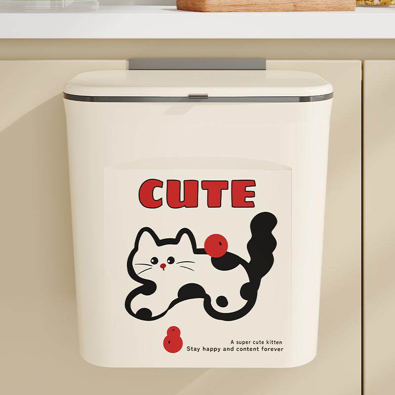 厨房壁挂垃圾桶带盖家用大号大容量客厅卫生间厕所高颜值可爱纸篓