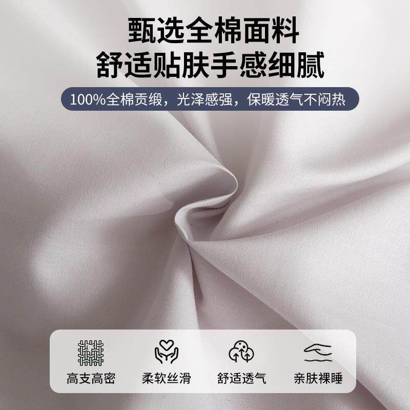 A类纯棉床上四件套2025新款被套床单简约床品三件套
