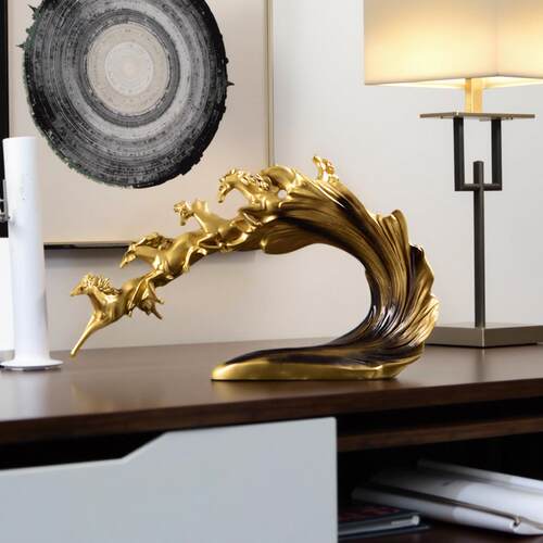 马到成功办公室摆件玄关电视柜家居饰品现代北欧工艺品客厅商务礼